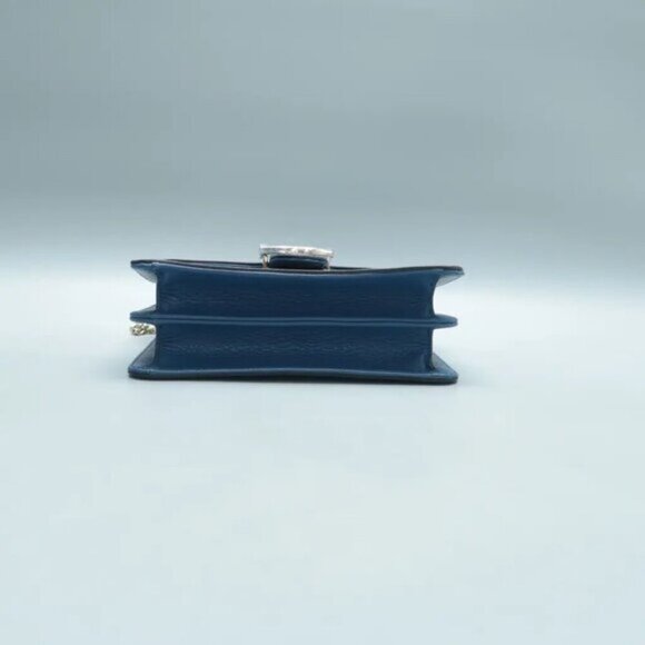 100% Authentic GUCCI Interlocking Blue  Leather Shoulder Bag 868-11324 - Picture 5 of 12